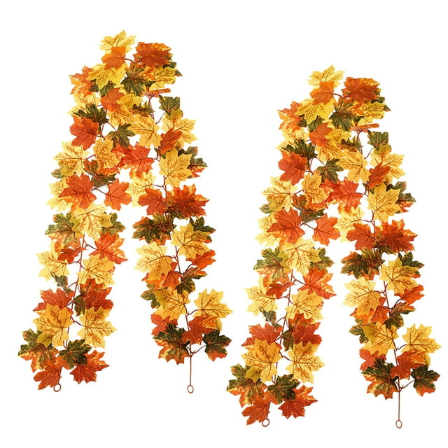 Border Autumn Color Hanging Decoration Simulation Maple Leaf Thanksgiving Home Wall Hanging Decoration Simulation Maple Cane