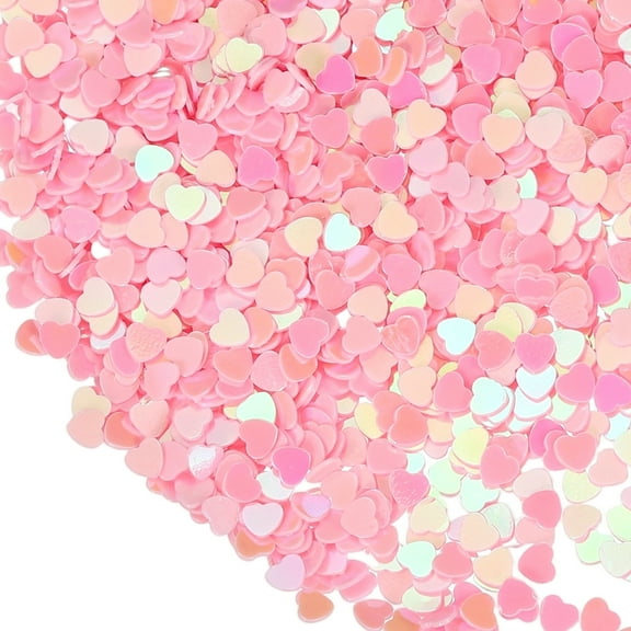 Uxcell 1.94oz(55g) Heart Glitter Confetti, 3mm Art Craft Glitter Holographic Sequins Table Confetti Laser Sequins for Crafts DIY Nail and Party Wedding Festival Decoration, Pink