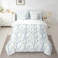 thumbnail image 2 of Feelyou Fashion Tree Branches Twin Bedding Sets 7-Piece, Blue Jungle Plant Botanical Bedding Comforter Set, Teens Kids Boys Girls Reversible Sheet Sets, Lightweight Room Decor, 2 of 8