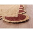 thumbnail image 3 of Natural Jute Scalloped Area Runner Rug for Hallway Washable Carpet Floor Mat for Living Room Bedroom Kitchen Laundry Room Washable Runner Rugs (Brown, 2x10), 3 of 8