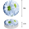 thumbnail image 1 of POGLIP Summer White Daisy and Water Drops Set of 4 Round Coaster for Drinks, Absorbent Ceramic Stone Coasters Cup Mat with Cork Base for Home Kitchen Room Coffee Table Bar Decor, 1 of 5