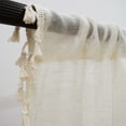 thumbnail image 4 of Lapalife Tassel Sheer Curtain Rod Pocket Boho Farmhouse Linen Window Drapes for Living Room Bedroom Decor, Sigle Panel, 52"x 108", Cream, 4 of 6