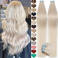 thumbnail image 2 of SEGO Blonde Tape in Hair Extensions 100% Real Remy Human Hair Long Straight Silky Thick Hair Gold Hair Acessories Black/Pink/Purple/Red Hair, 2 of 9