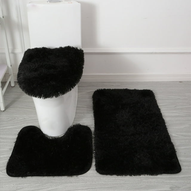 3-Piece Super Soft Non-Slip Bathroom Carpet Set, Absorbent Bathtub Mat with PVC Backing for Shower and Bathroom Floor