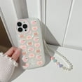 thumbnail image 4 of Compatible with iPhone 11 Pro Max Case Cover Cute Women,Bear Love Heart Pattern with Pearl Strap Bracelet Chain Sparkly Phone Case Camera Protect, 4 of 10