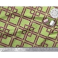 thumbnail image 2 of Soimoi Green Rayon Fabric Square Geometric Printed Craft Fabric by the Yard 42 Inch Wide, 2 of 3