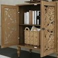 thumbnail image 6 of HLR 31.5"W Mid Century Rounded Corners Sideboards Buffets Cabinet with 2 Doors Storage for Kitchen Dining, Brown, 6 of 12