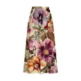thumbnail image 5 of Mqqzkk Womens Plus Size Skirt Flower Graphic Print Midi Skirts Long Pleated High Waisted A Line Skirts With Side Pockets, 5 of 5