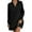 Black, variant on BSDJILFG Sweatshirt Dress for Women Cable Knit Blouse Solid Color Long Sleeve Henley Shirt V-Neck Short Hooded Dress Rollbacks