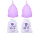 thumbnail image 1 of 2pcs Silicone Menstrual Cup Women Soft Reusable Period Cup Female Body Care ToolL, 1 of 5
