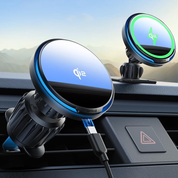Lamicall for Magsafe Car Mount Charger - [Qi2 15W Fast Charging] 360&Acirc;&deg; Adjustable Car Phone Holder, Vent Dashboard Magnetic Wirel