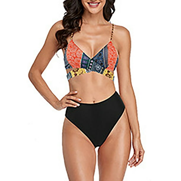 zanvin Womens High Waisted Bathing Suits Sexy Bikini Sets Two Piece  Swimsuits,Orange,M 