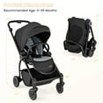 thumbnail image 3 of Costway Baby Stroller Foldable Infant Pram Stroller with Reclining Backrest Handle Black, 3 of 9