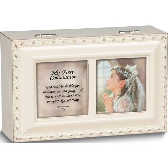Fashion Girl My First Communion Music Box Plays Ave Maria (6 X 3.9) Made In China gm11579