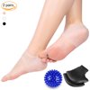 Plantar Fasciitis Gel Heel Protectors Heel Pads Kit,Cushions (White+Black) +1 Foot Massage Ball