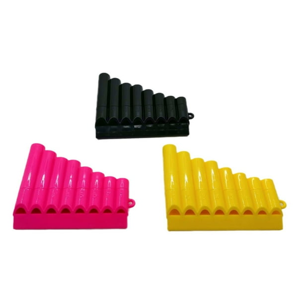 BRIGHTFUFU 3 flautas de pan de plástico: instrumento musical de 8 tubos para educación musical infantil, juguete musical preescolar para principiantes.