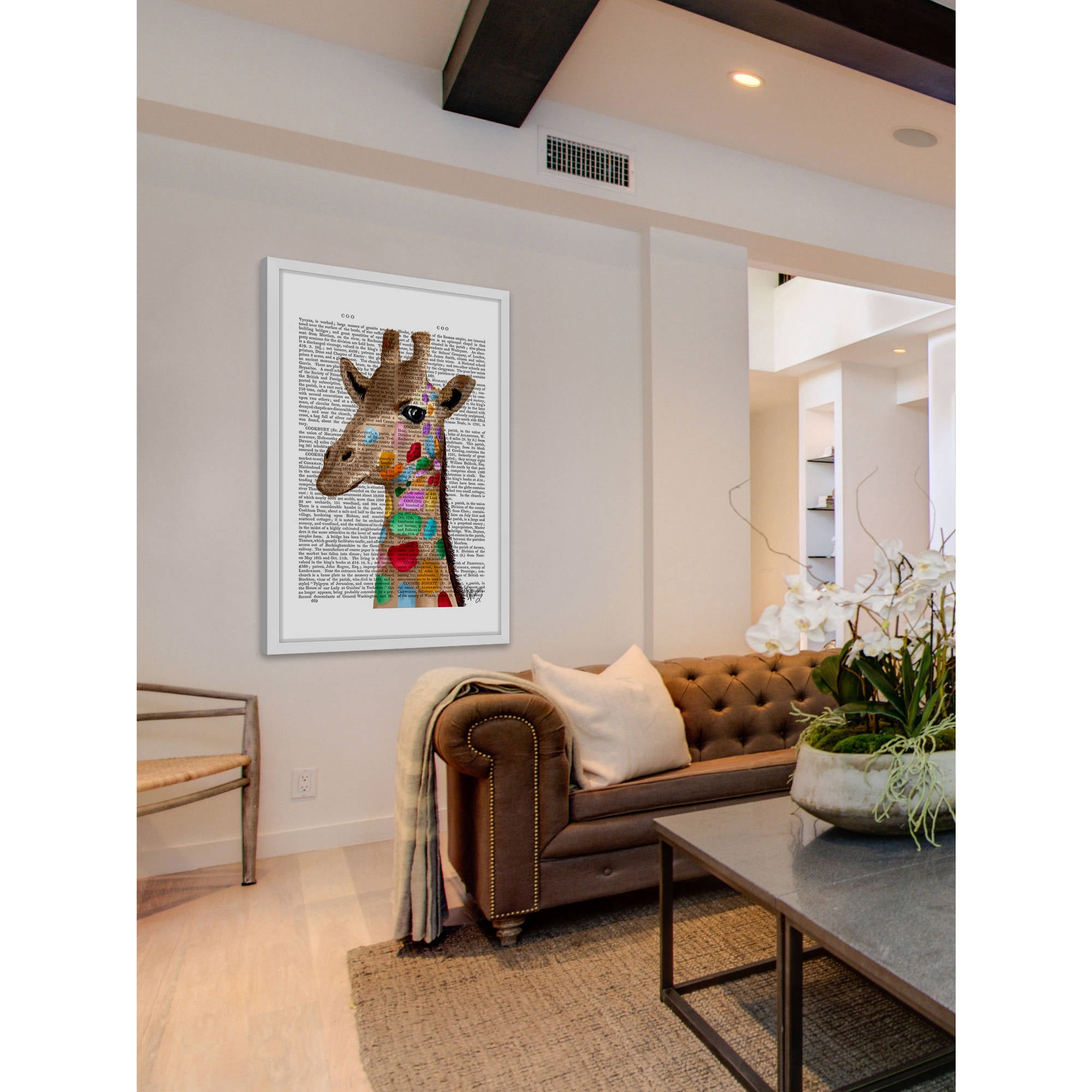 Marmont Hill "Multicoloured Giraffe" Framed Painting Print