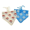 thumbnail image 3 of Unique Bargains 2 Pcs Triangle Bandana Knitted Turban Crochet Hair Scarf for Women Blue Beige, 3 of 5