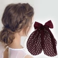 thumbnail image 2 of Unique Bargains 1 Pc Cute Bow Ribbon Hair Clips Wine Red, 2 of 5