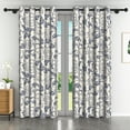 thumbnail image 3 of Lfeey Living Room Blackout Curtains Gray Floral Print Bedroom Insulated Curtains, 52x84 Inches, 2 Panels, 3 of 6