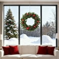 thumbnail image 2 of Virelaxpo 30cm Christmas Wreath with Berry Vines, PVC Artificial Garland for Front Door Decoration, Holiday and Winter Home Festive Decor, 2 of 6