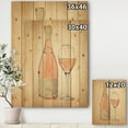 thumbnail image 3 of Designart 'Glam Sparkling Rose Wine With Glass' Glam Print on Natural Pine Wood, 3 of 3