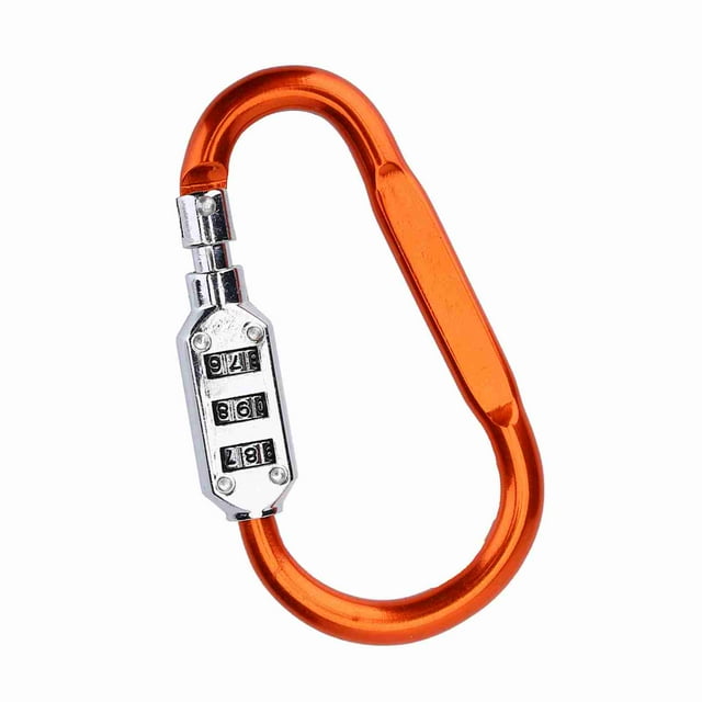 Catabinador De SEGURIDAD LOQUERA LANGGER CARABINER CANDADO DE 3 DÍGITOS COMBINACIÓN DE 3 DÍGITOS
