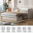 thumbnail image 6 of MUZZ Queen Size Murphy Bed, Guest Room Cabinet Bed with USB & Charging Station and Large Drawer for Apartment, White, 6 of 9