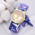 thumbnail image 3 of LVPAI Simple Moda Casual Impresión Tela Vendaje Gato Rhinestones Mujer Reloj De Cuarzo Azul, 3 of 3