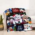 thumbnail image 3 of Cozy Christmas Cute Cat Santa Claus Blanket, Lightweight Flannel Throw For Sofa, Bed, Travel, Camping, Livingroom, Office, Couch, Chair, And Bed, Digital Printing Fleece Blanket With Soft And War, 3 of 8