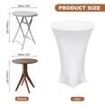 thumbnail image 2 of Unique Bargains Round Cocktail Tablecloth 24' x 43', Highboy Spandex Stretch Tablecloth Table Cover, (White), 2 of 7