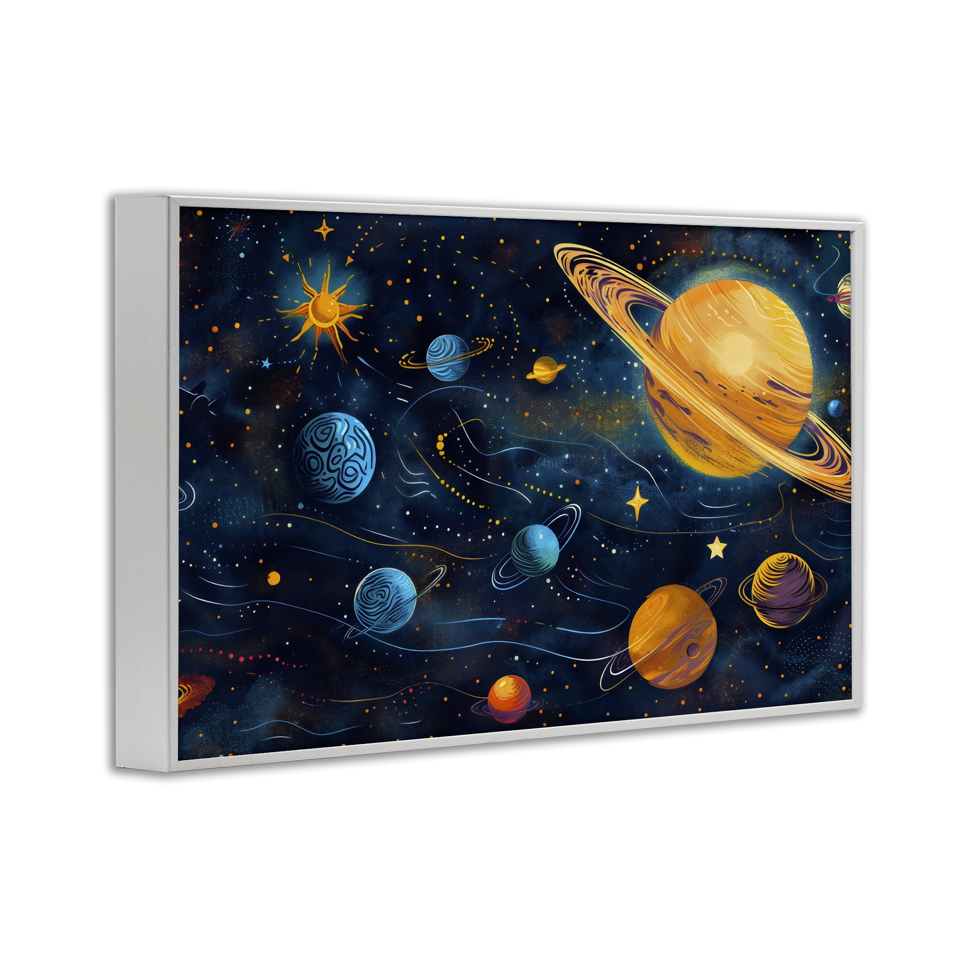 Stupell Industries Two Suns Galaxy Scene White Framed Giclee Art, design by Creative Studio