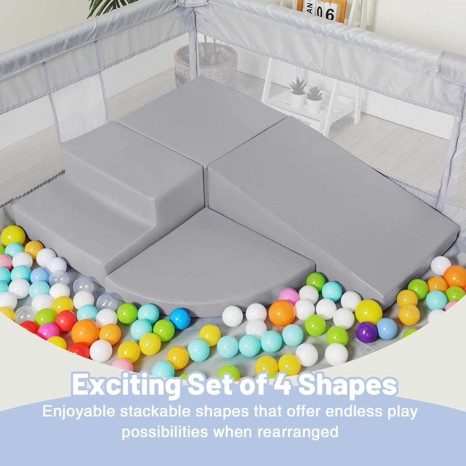 Parcours Motricité Bébé 9 Pièces: Module Motricité Enfant Cuir PU Blocs