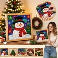 thumbnail image 6 of SeekLGT Christmas DIY Sewing Kit, Snowman DIY Christmas Craft Kit, Framed DIY Cloth Sewing Set, Holiday Fabric Art Craft Kit for Adults and Kids, Seasonal Wall Decor Activity, 6 of 9
