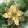 thumbnail image 4 of 16 Pack Christmas Poinsettia Ornaments, Artificial Flowers Decorations for Wreath Christmas Tree Xmas Holiday Decor, 4 of 8