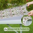 thumbnail image 6 of White Christmas Wreath Pattern Square Fitted Tablecloth with Elastic Edge,Square Table Cover,Washable Elastic Table Cover for Home Kitchen Party Decor 36"x36", 6 of 6