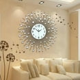 thumbnail image 2 of Large Luxury Art Wall Watch Modern Round Diamond Wall Clock Home Decor 60x60cm, 2 of 8