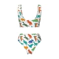 thumbnail image 5 of Daiia Colorful Dinosaur Women's Bikini Set Two Piece Swimsuit High Waisted Bikini Adjustable Straps Bikini Perfect for Beach, Pool, and Summer Vacation-Medium, 5 of 9