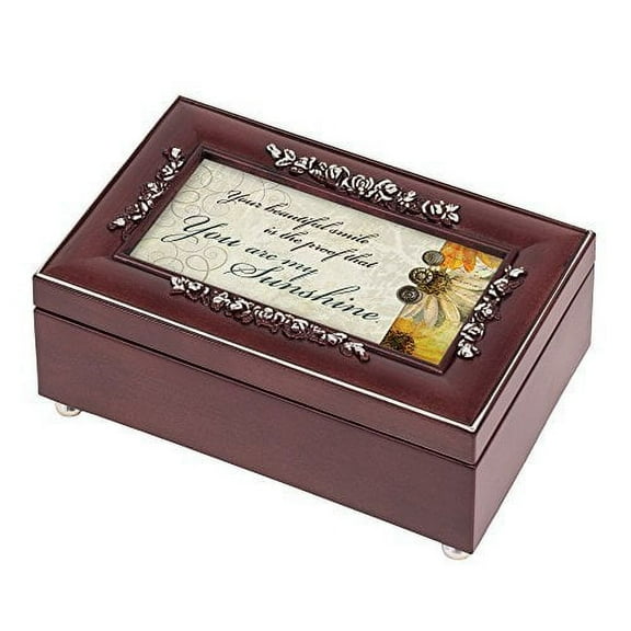 You Are My Sunshine Rosewood Finish with Silver Trim Jewelry Music Box