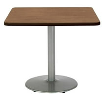 KFI Studios Mode 2.5' Square Dining Table, River Cherry, Silver Base