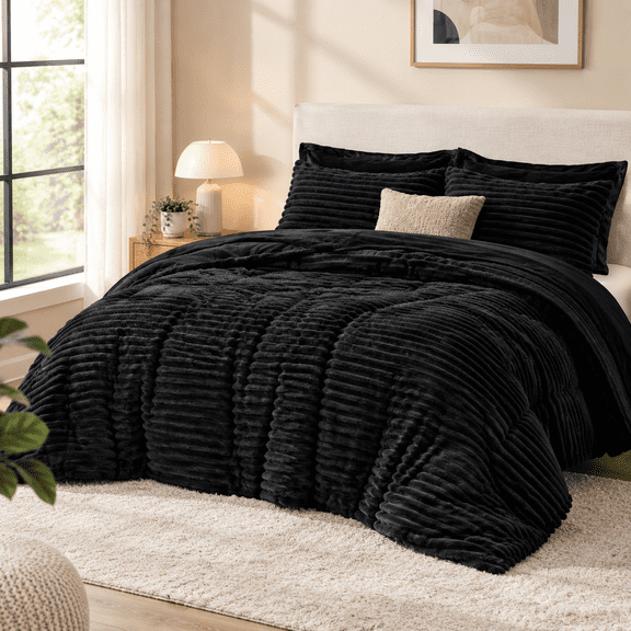 Fluffyforter Set Size 2 Pieces Bed Black