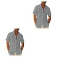 thumbnail image 4 of Camisa de botones Sonducket para hombres Estilo casual Verano Playa Gris XXL, 4 of 6