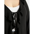thumbnail image 5 of Terra & Sky Women’s Plus Tie Front Ruffle Cardigan Sweater, Sizes 0X-5X, 5 of 5