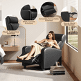 thumbnail image 6 of Yaheetech Adjustable PU Leather Recliner Chair with Pocket Spring, Black, 6 of 10