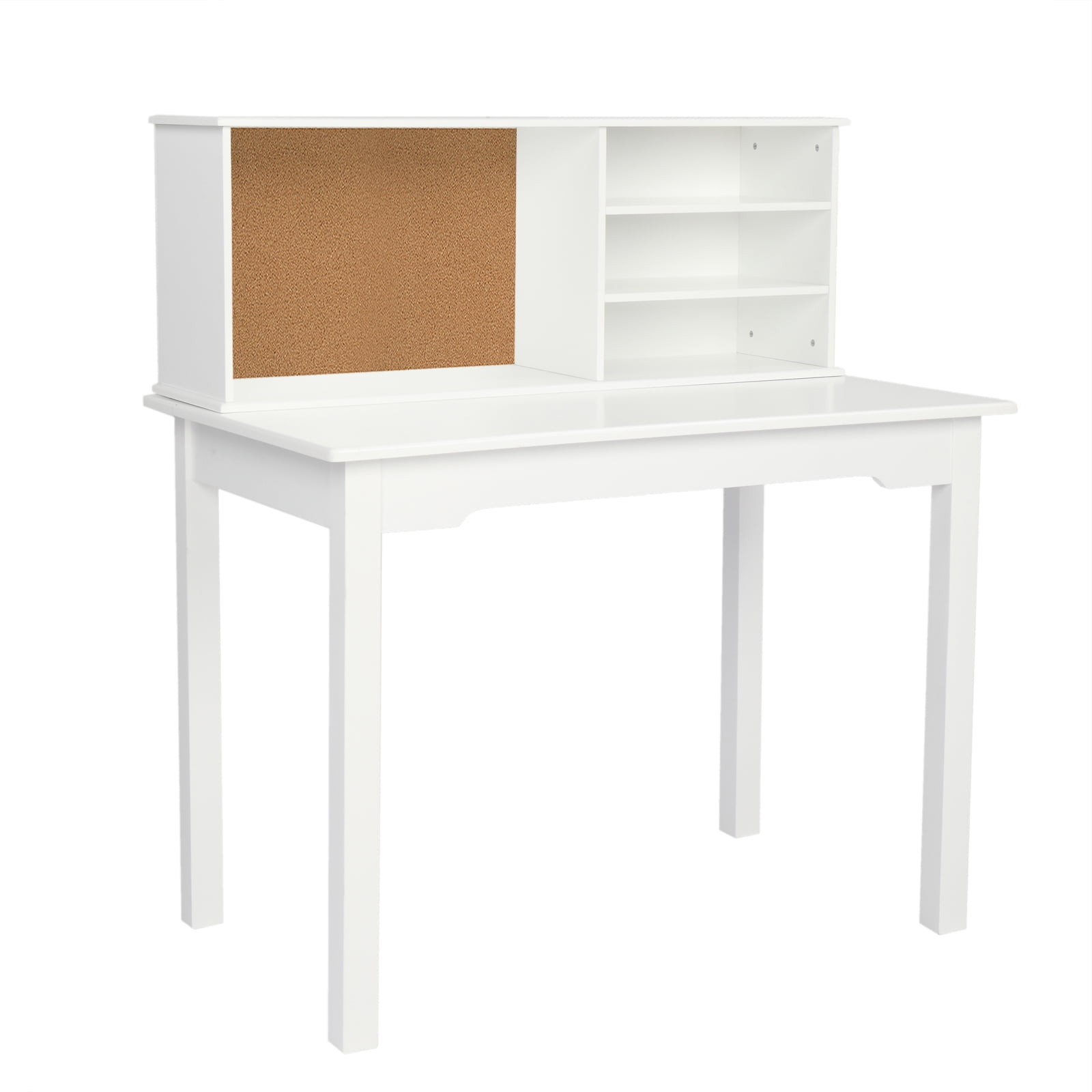 Lowestbest Painted Student Table and Chair Set, Multifunctional Study Table and Chair Set with Desk, White