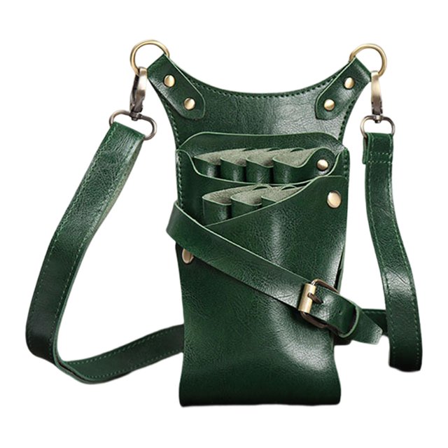 Milaget Professional Hair Scissor Pouch, for Comb Clip Shear Waist Shoulder Belt Green
