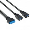 thumbnail image 4 of JSER 2 Ports USB 3.0 Female to Motherboard 20pin Header Cable for front Panel 20cm, 4 of 7