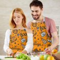 thumbnail image 3 of Halloween Pumpkin Words Apron-Garden Aprons for Women with Pockets-Cotton Linen Waterproof Kitchen Cooking Gardening Aprons Adjustable for Kitchen,Cooking,BBQ and Salon 32"x27", 3 of 7