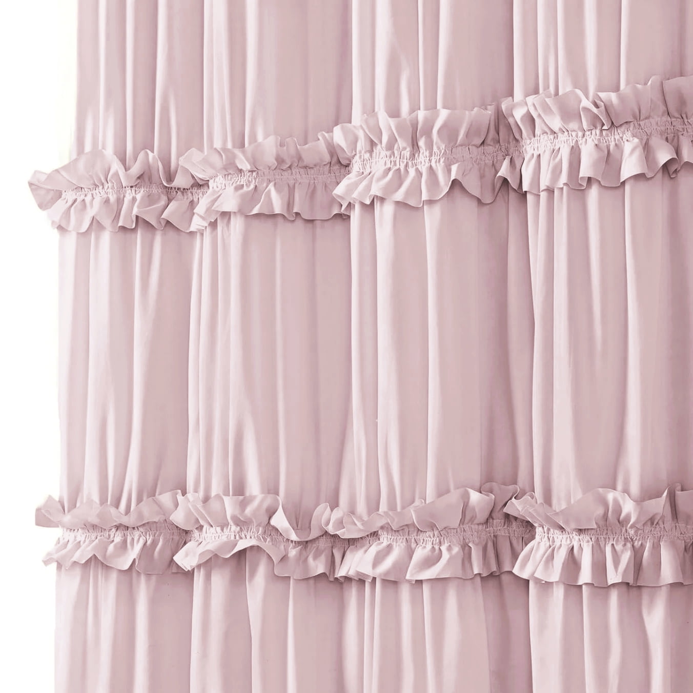 Psoiuetr Ruffle Vintage Shower Curtain Boho Farmhouse Shower Curtain for Bathroom Blush 72" L x 72" W