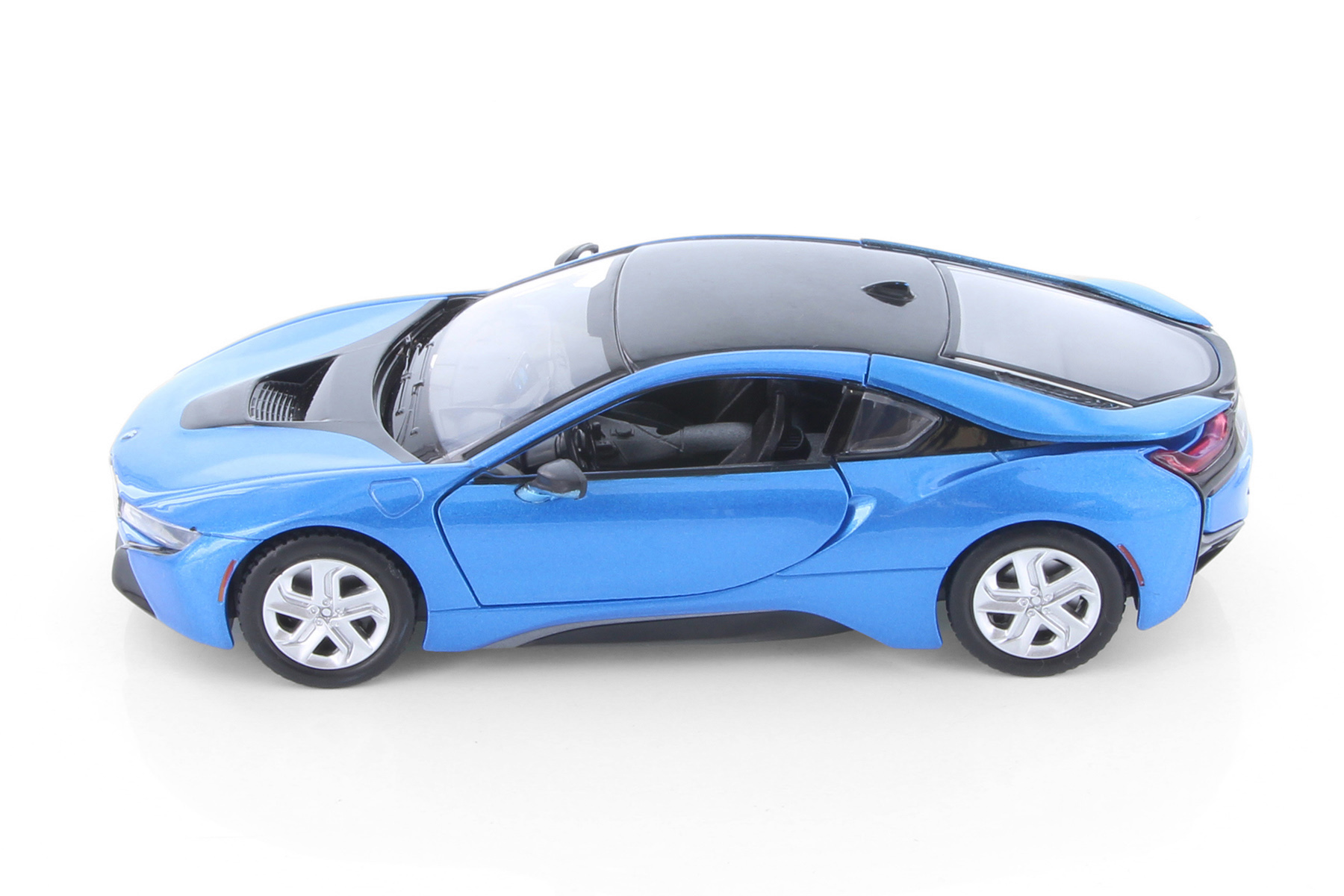 2018 BMW i8 Coupe, Blue w/Black Accents - Showcasts 71359D - 1/24 Scale Diecast Model Car